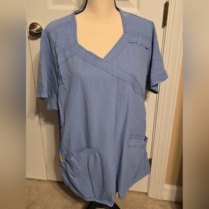 WonderWink Women's Sky Blue V-Neck Scrub Top
